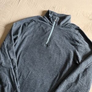 Lululemon Surge Warm 1/4 Zip Pullover Men’s Sz Small Heather Blue Thumb Loops